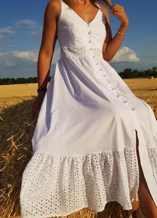 Жіноче плаття з прошвы і бавовни