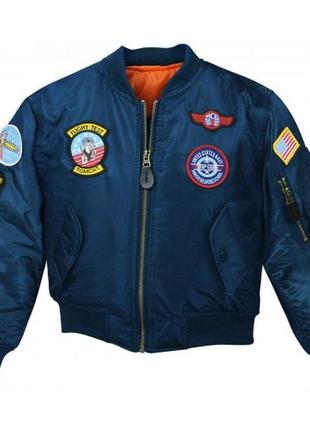 Детская куртка пилота mc allister ma1 flight jacket top gun (темно-синяя)