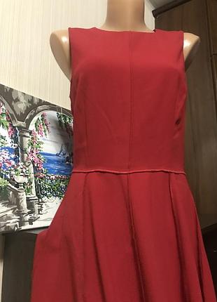 Платье красное миди классика 2