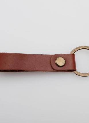 Кожаный брелок для ключей, коричневий, brown