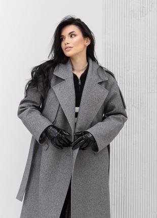 Демисезонное длинное качественное женское пальто с патами, шлицей, пелериной7 фото