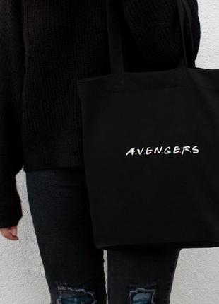 Экосумка marvel "a.v.e.n.g.e.r.s.", чорний, black, англійська3 фото