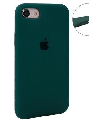 Original silicone case full size — iphone 7 ; 8 ; se 2020 — dark green (49)