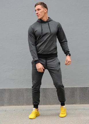 Темно-серый мужской спортивный костюм3 фото