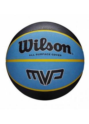 Мяч баскетбольный wilson mvp 295 (black/blue, роз.7)