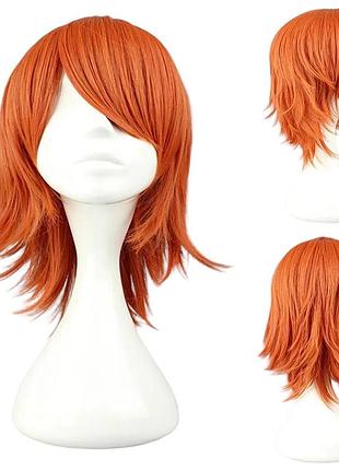 Парик рыжий косплей, натуральные синтетические волосы