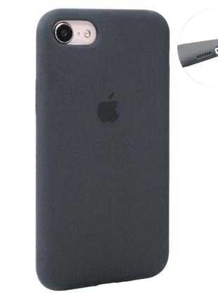 Original silicone case full size — iphone 7 ; 8 ; se 2020 — charcoal gray (15)