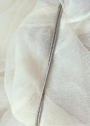 Ювелирный серебряный двойной браслет снейк с шариком 18 см5 фото