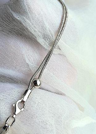 Ювелирный серебряный двойной браслет снейк с шариком 18 см7 фото