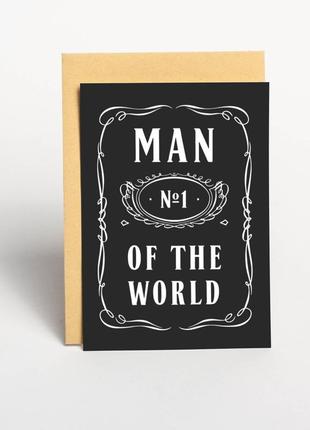 Открытка "man №1 of the world", англійська1 фото