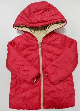 Детская весенняя курточка с капюшоном для девочки двусторонняя бежевая - бордовая mayoral 92 см2 фото