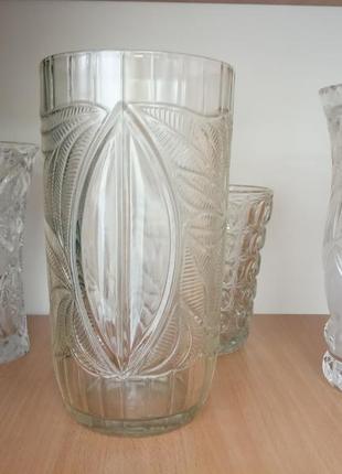 Качественная, массивная, стеклянная ваза.винтаж, ретро, ссср7 фото