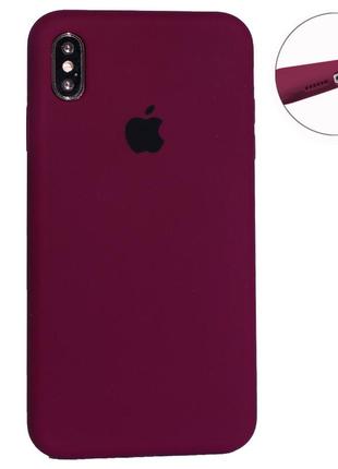 Original silicone case full size — iphone x ; xs — marsala [63]