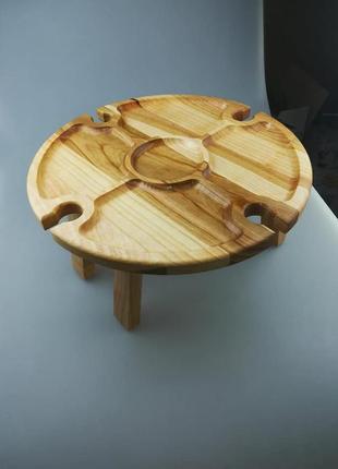 Складной деревянный столик для завтрака, винный столик2 фото