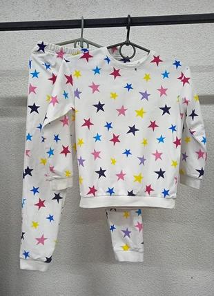 Детская яркая пижама в звезды для девочки 6-7 лет рост 122 см next