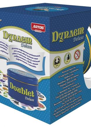 Настольная игра "дуплет deluxe" 1038 в металлической коробке