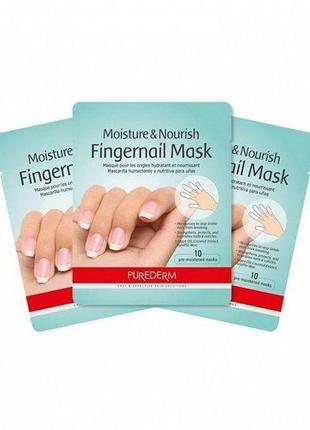 Увлажняющая маска для ногтей purederm moisture & nourish fingernail mask