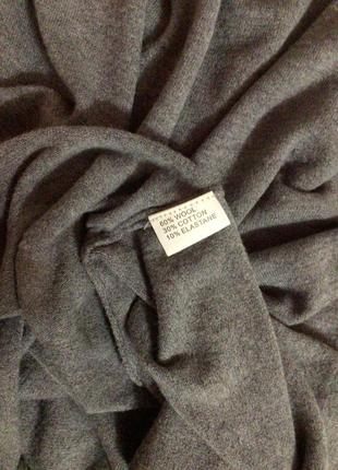 Італійський кашеміровий светр светрик сірий  zara mango bershka h&m вовна шерсть3 фото