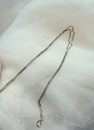 Серебряная цепочка родированного венеция 50 см5 фото