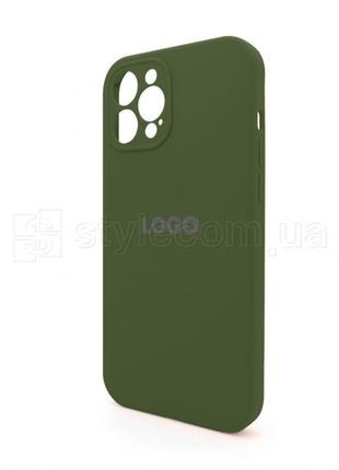 Чохол full silicone case для apple iphone 12 pro max army green (45) закрита камера