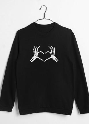 Свитшот "skeleton heart" женский, чорний, l, black