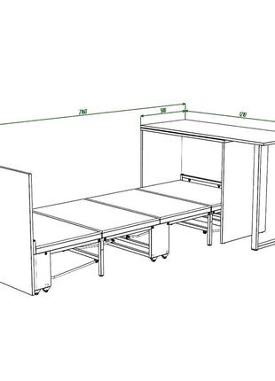 Кровать-трансформер стол sirim-d дуб крафт белый. мебель 2 в 1 смарт компактная раскладушка стол лофт6 фото