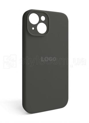 Чохол full silicone case для apple iphone 14 dark olive (35) закрита камера