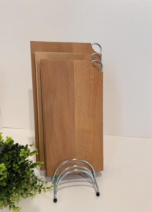 Набор разделочных досок на металлической подставке "бук"