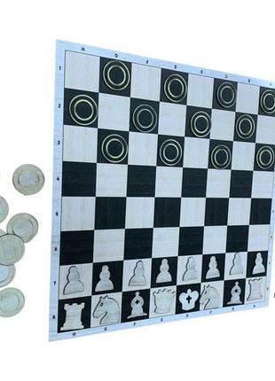 Набір дорожній магнітний шашки та шахи 2 в 1 роз. 20*20 см4 фото
