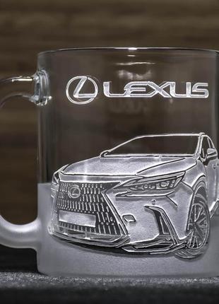 Чашка для чая и кофе с гравировкой lexus nx