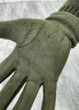 Флісові армійські рукавички олива. одношарові4 фото