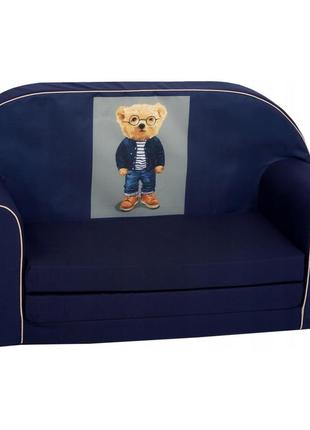 М'який дитячий диван розкладний (принт teddy) 9 міс- 4 роки
