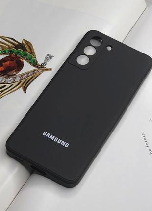 Чехол для samsung s21. с подкладкой, черный матовый цвет, защита камеры