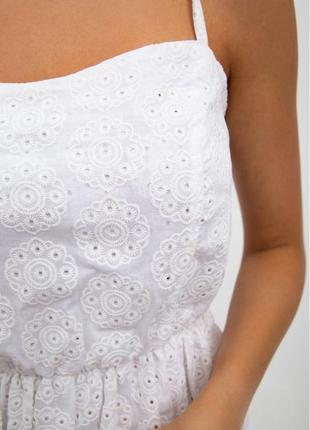 Новое белое красивое легкое платье сарафан из натурального материала хлопка4 фото