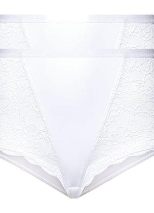 Женские трусики esmara, 2 штуки размер 3xl/4xl, цвет белый