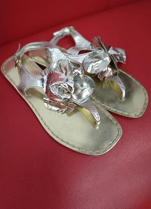 Босоножки сандалии золотые кожа италия