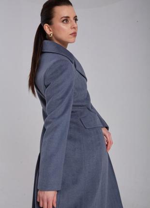 Пальто женское серое елочка, размер 408 фото