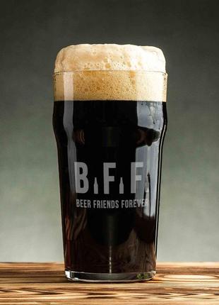 Бокал для пива "beer friends forever", англійська, крафтова коробка