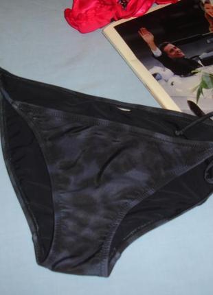 Низ от купальника раздельного женские плавки размер 44 / 10 серые черные на завязках1 фото
