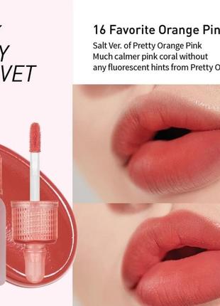 Матовий стійкий тинт для губ peripera ink airy velvet tint6 фото