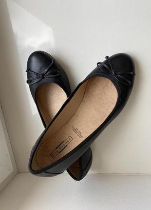 Кожаные черные балетки туфли 5th avenue 38