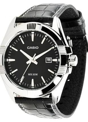 Мужские часы casio mtp-1308l-1a, черный с серебристым