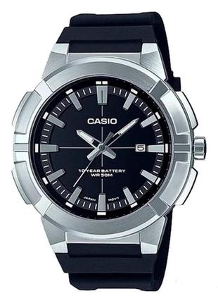 Чоловічий годинник casio mtp-e172-1avdf, сріблястий з чорним