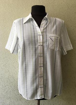 Белоснежная идеальная женская батальная рубашка/блуза/блузка с коротким рукавом батал2 фото