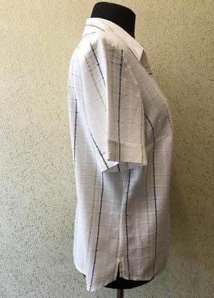 Белоснежная идеальная женская батальная рубашка/блуза/блузка с коротким рукавом батал3 фото