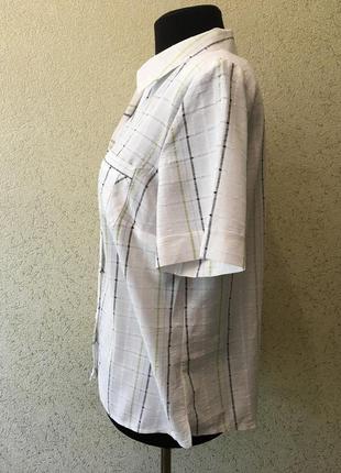 Белоснежная идеальная женская батальная рубашка/блуза/блузка с коротким рукавом батал5 фото