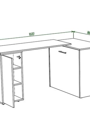 Ліжко-трансформер письмовий стіл тумба комод sirim-c3 графіт меблі смарт 4 в 1 розкладна компактна5 фото