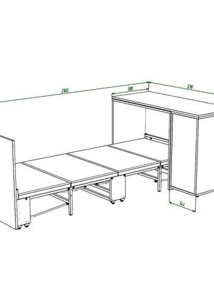 Ліжко-трансформер письмовий стіл тумба комод sirim-c3 графіт меблі смарт 4 в 1 розкладна компактна6 фото