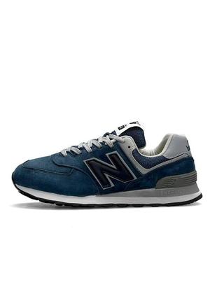 Мужские кроссовки n balance 574 full suede blue navy 41