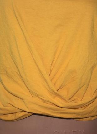Стильная укороченная котоновая жёлтая футболка zara2 фото